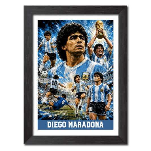 Diego Maradona Argentina Football Poster Worldcup Themed Photo Frame Painting