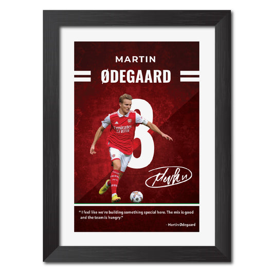 Martin Odegaard Quotes Arsenal Football Club Poster Framed Painting