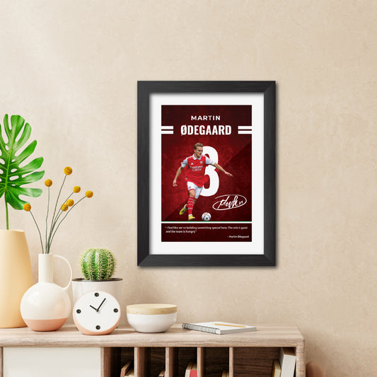 Martin Odegaard Quotes Arsenal Football Club Poster Framed Painting