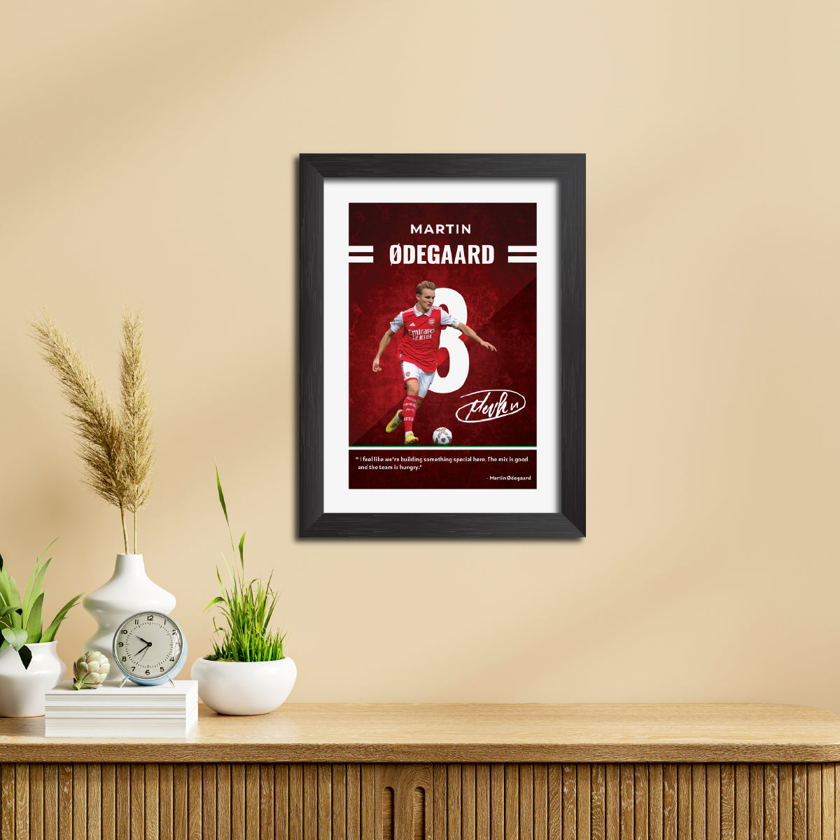 Martin Odegaard Quotes Arsenal Football Club Poster Framed Painting