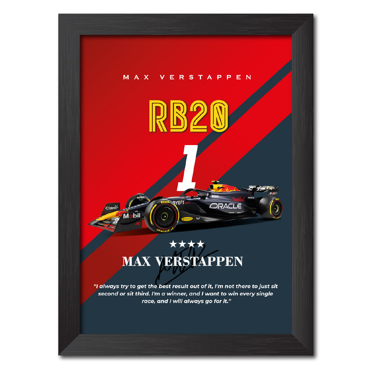 Max Verstappen F1 Racing Car Poster Framed Painting