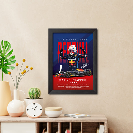 Max Verstappen Quotes F1 Racing Poster Framed Painting