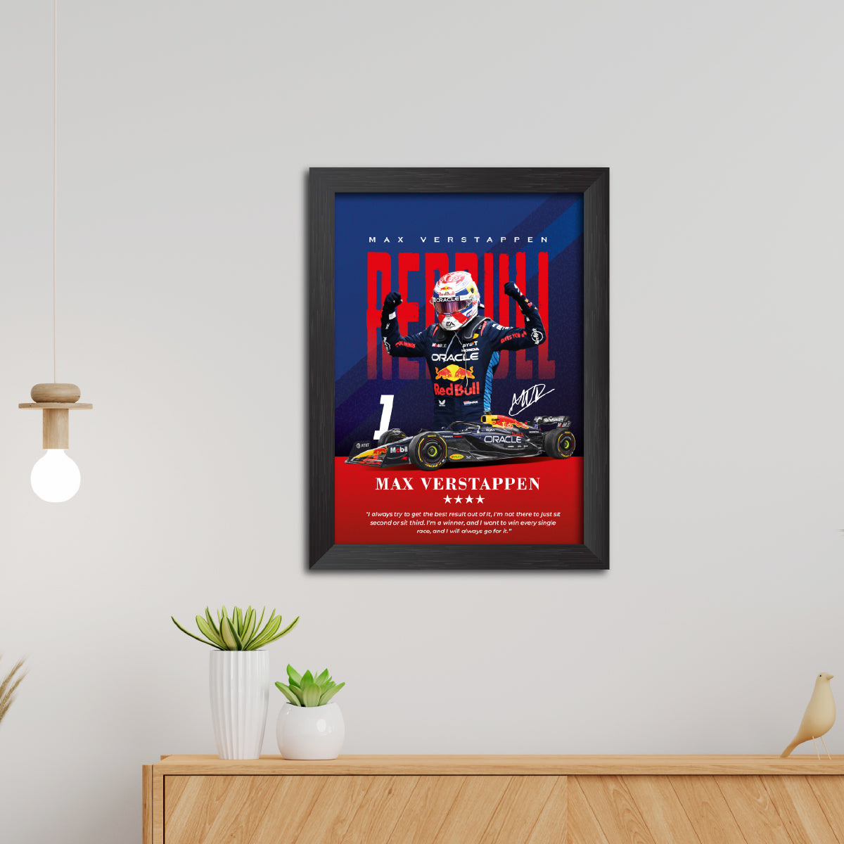 Max Verstappen Quotes F1 Racing Poster Framed Painting
