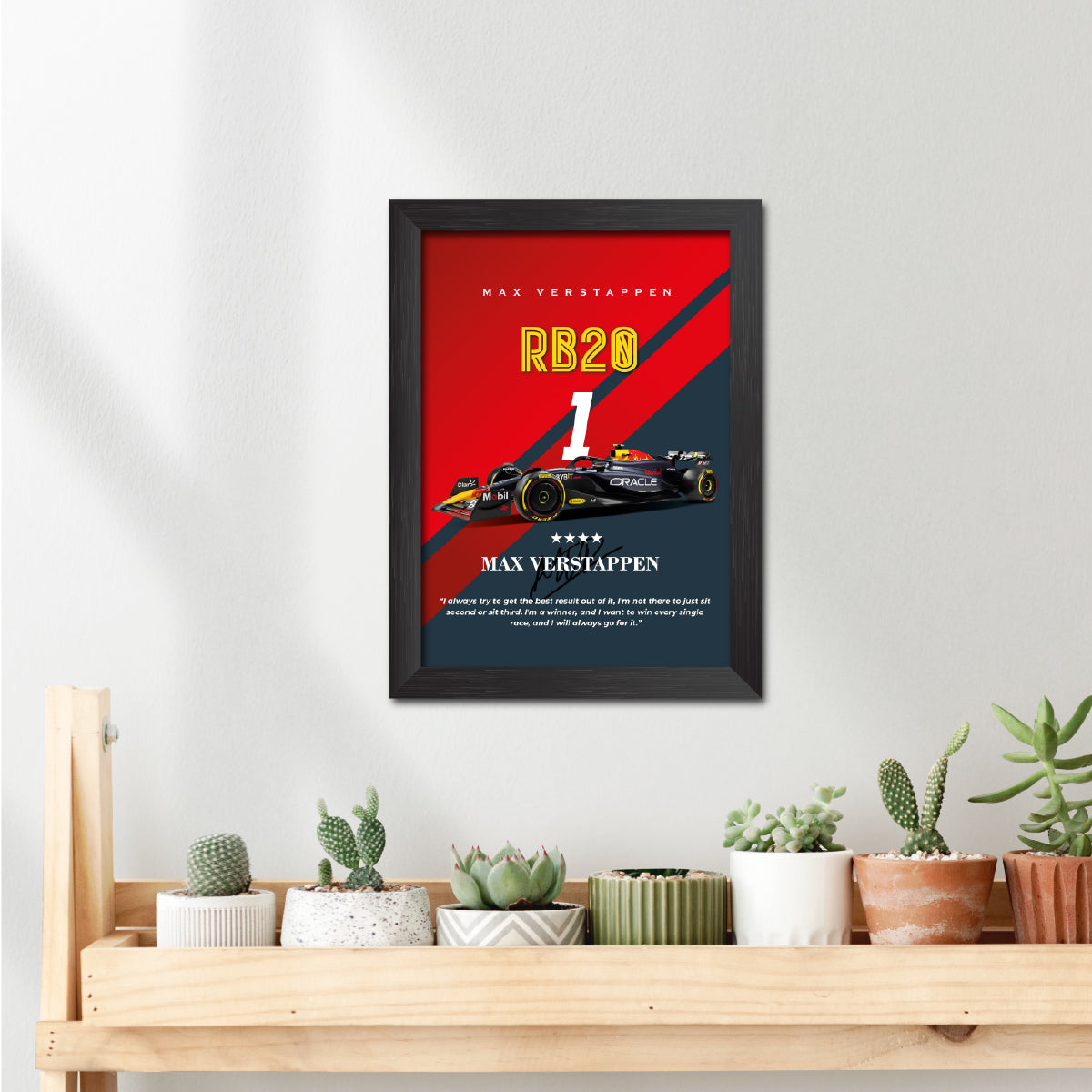 Max Verstappen F1 Racing Car Poster Framed Painting