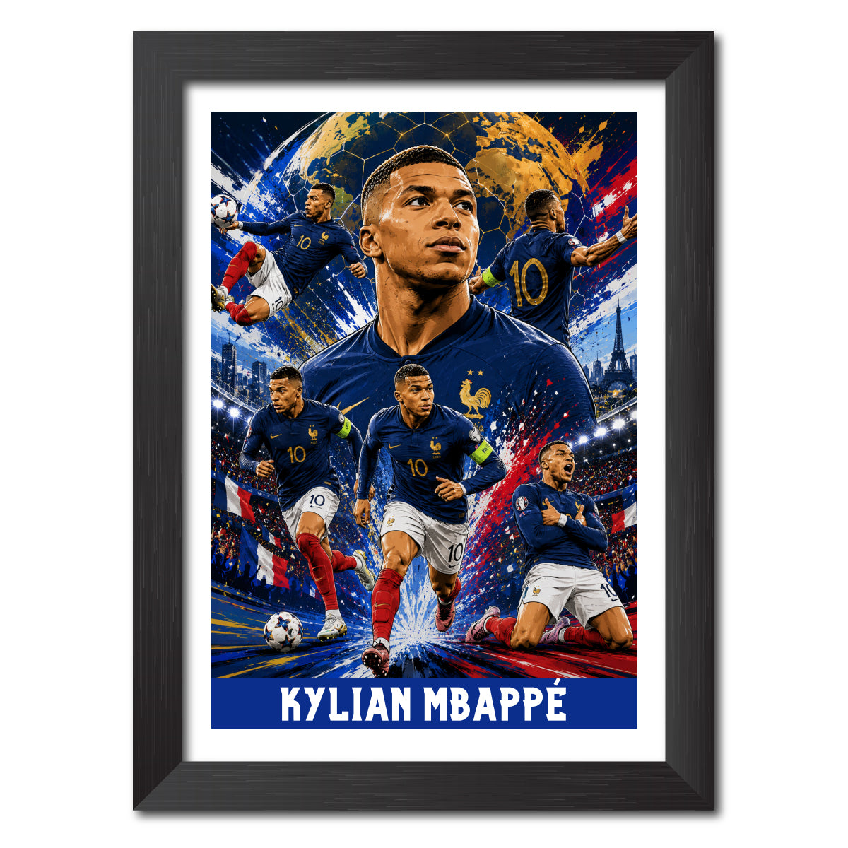 Kylian Mbappe France Football Poster Worldcup Themed Photo Frame Painting