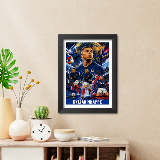 Kylian Mbappe France Football Poster Worldcup Themed Photo Frame Painting