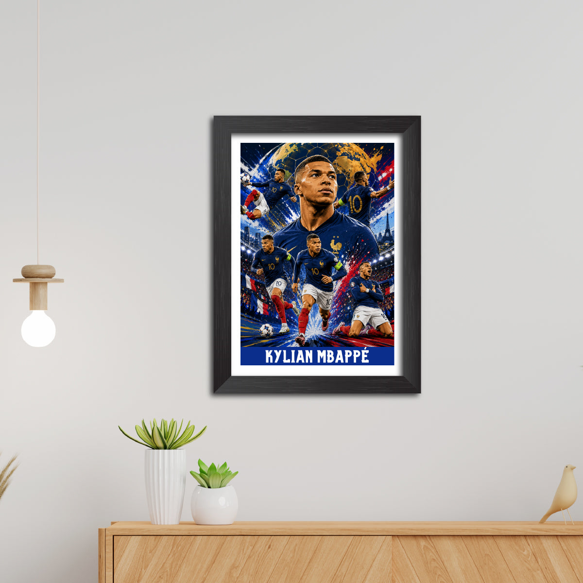 Kylian Mbappe France Football Poster Worldcup Themed Photo Frame Painting