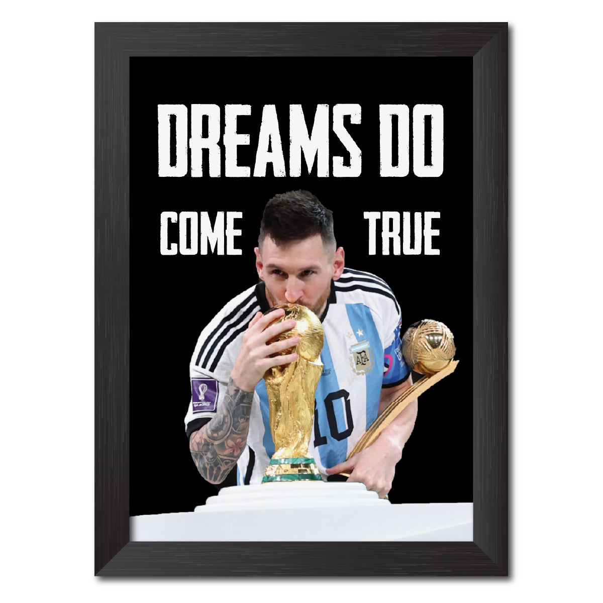 Lionel Messi Worldcup Celebration Argentina Football Poster Framed Painting