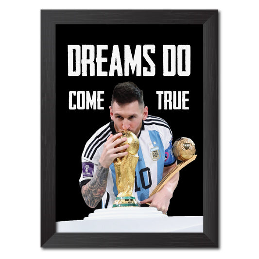 Lionel Messi Worldcup Celebration Argentina Football Poster Framed Painting