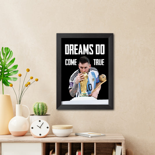 Lionel Messi Worldcup Celebration Argentina Football Poster Framed Painting