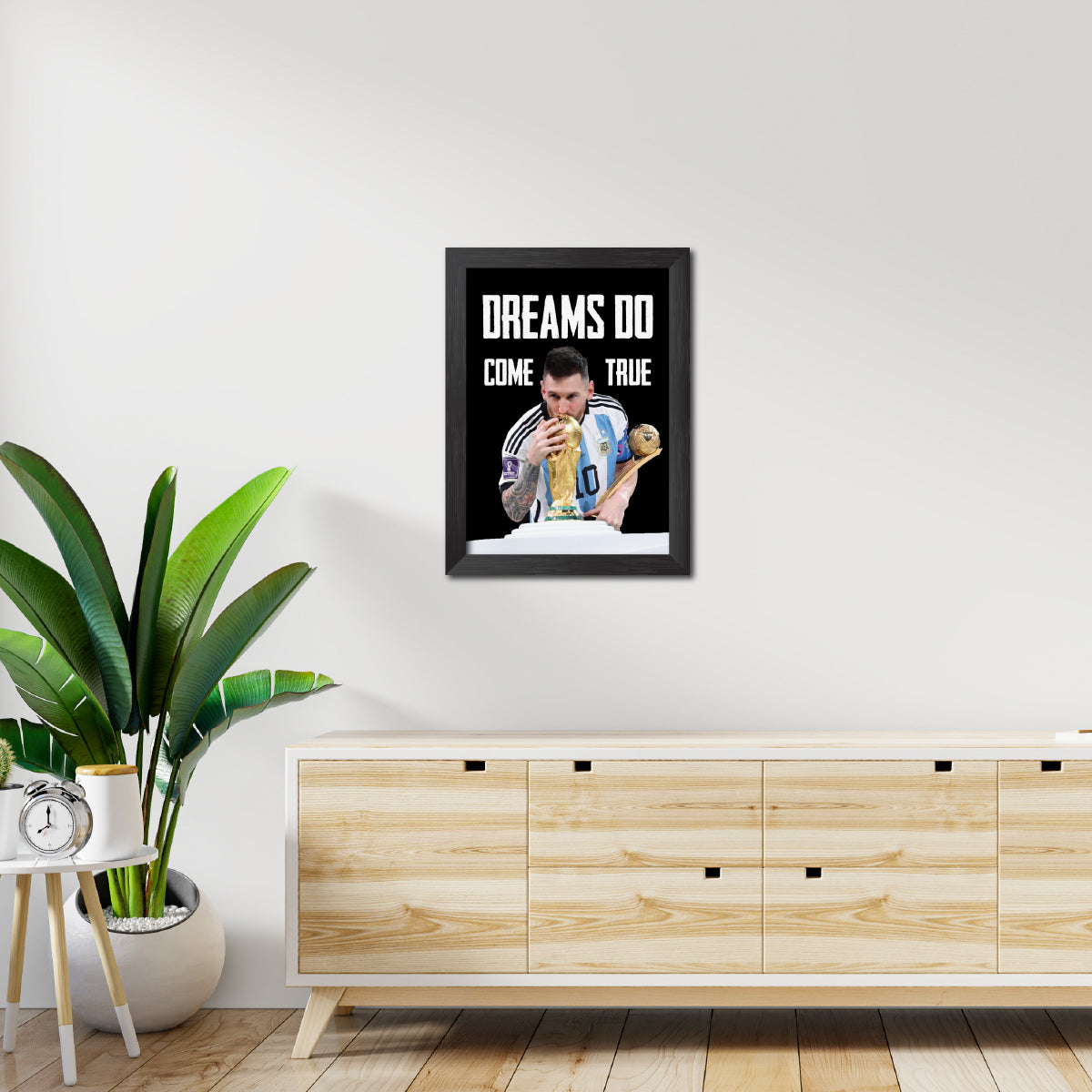Lionel Messi Worldcup Celebration Argentina Football Poster Framed Painting
