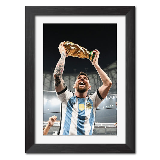 Lionel Messi Worldcup Celebration Argentina Football Poster Framed Painting