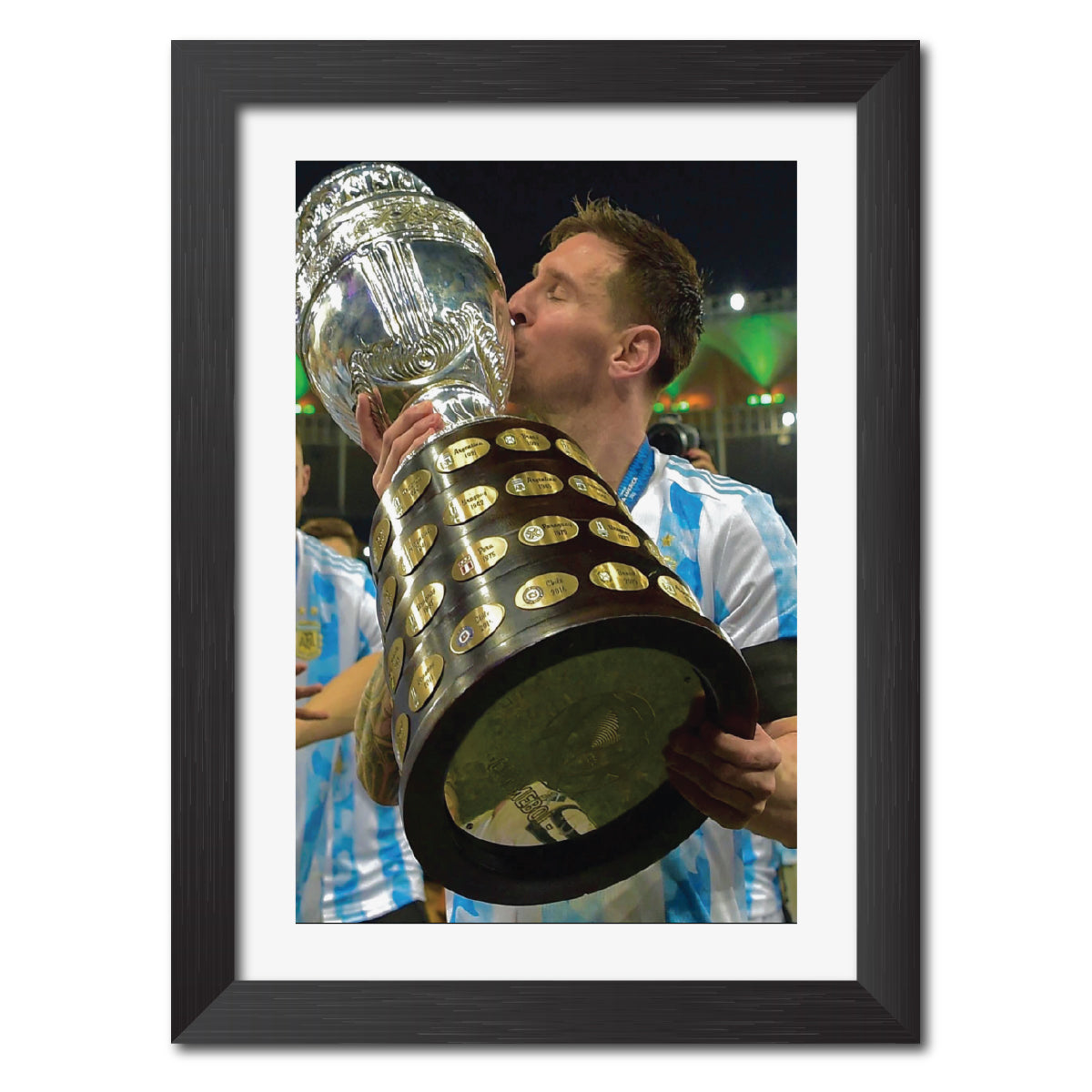 Lionel Messi Copa America Celebration Argentina Football Poster Framed Painting