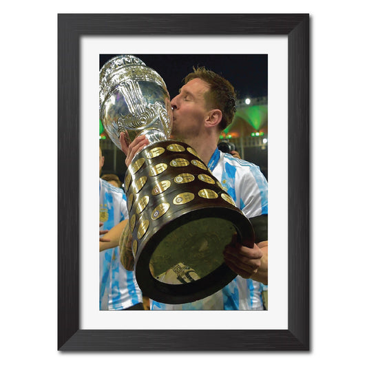 Lionel Messi Copa America Celebration Argentina Football Poster Framed Painting