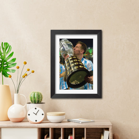 Lionel Messi Copa America Celebration Argentina Football Poster Framed Painting