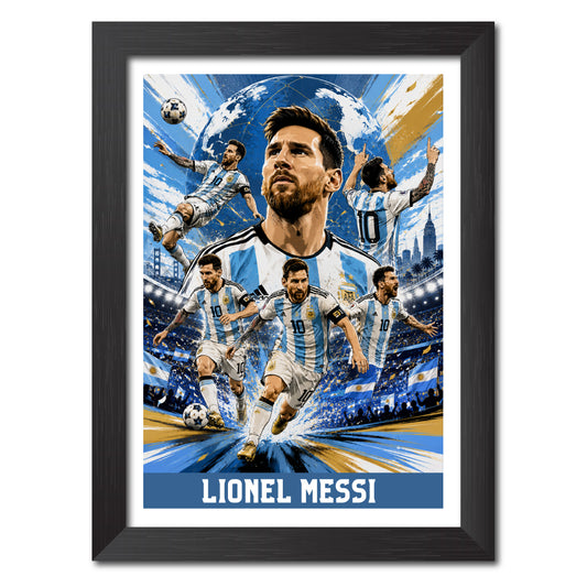 Lionel Messi Argentina Football Poster Worldcup Themed Photo Frame Painting