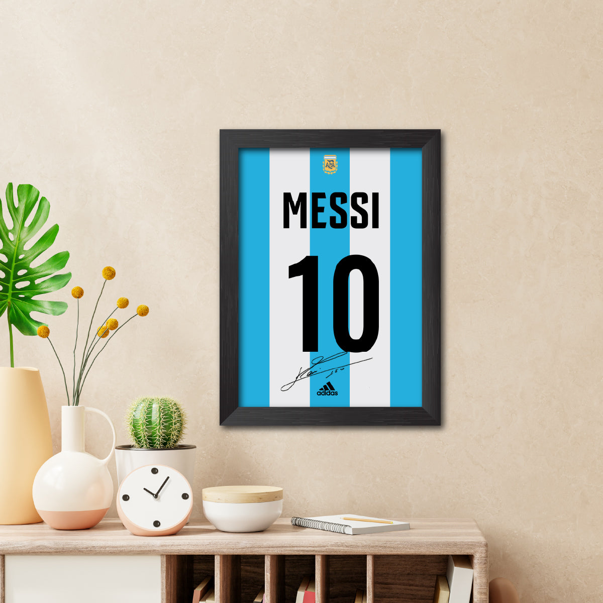Lionel Messi Argentina Football Jersey Printed Poster Framed Painting