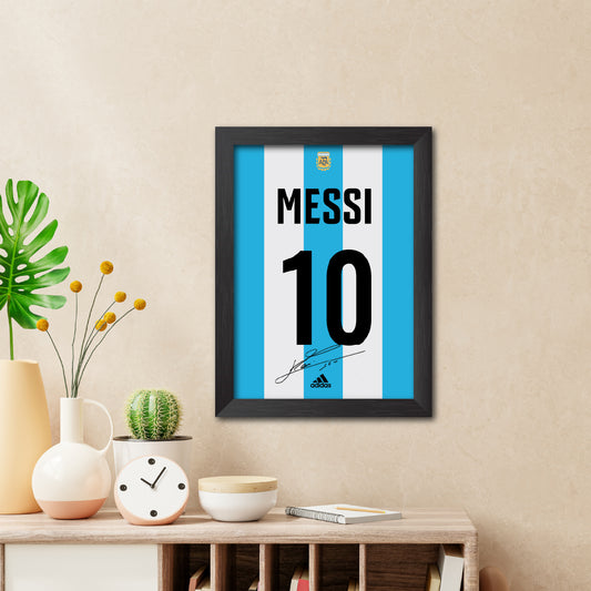 Lionel Messi Argentina Football Jersey Printed Poster Framed Painting