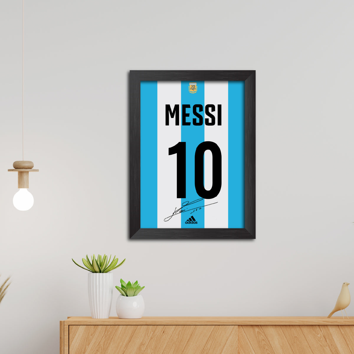 Lionel Messi Argentina Football Jersey Printed Poster Framed Painting