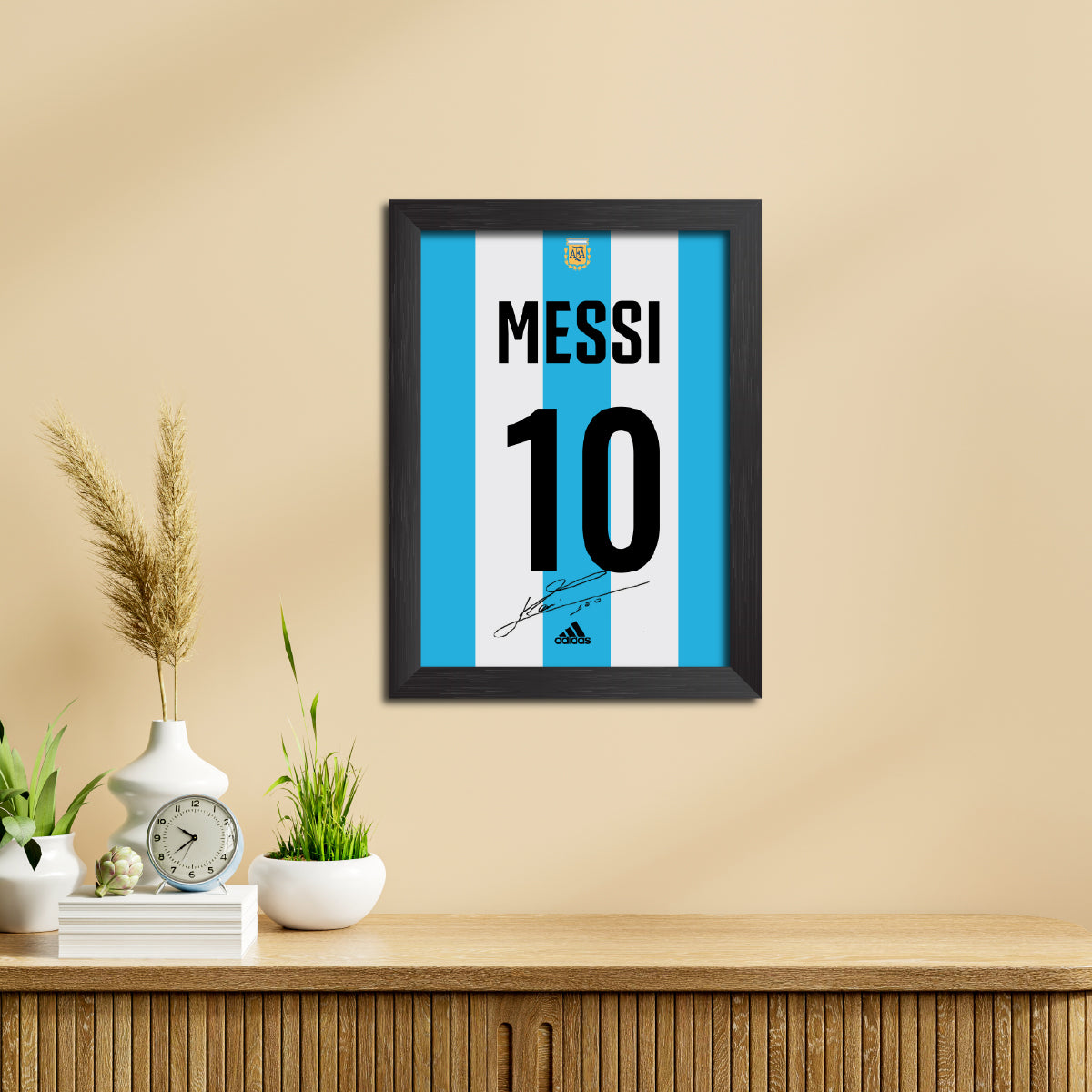 Lionel Messi Argentina Football Jersey Printed Poster Framed Painting