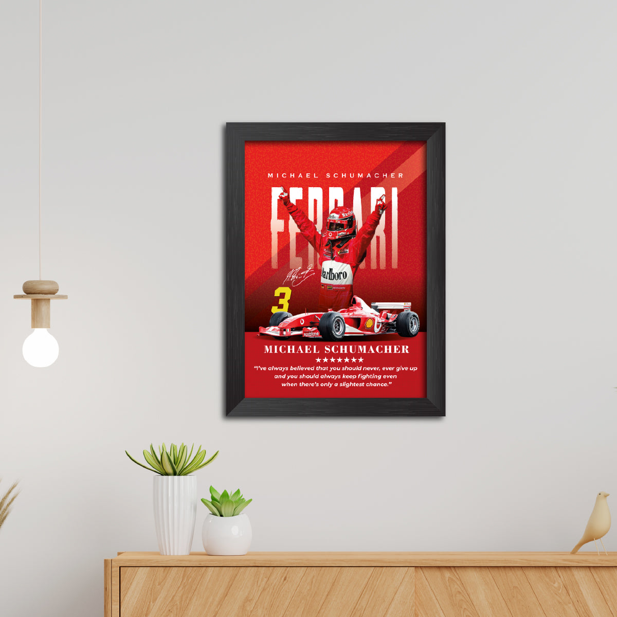 Michael Schumacher Quotes F1 Racing Poster Framed Painting
