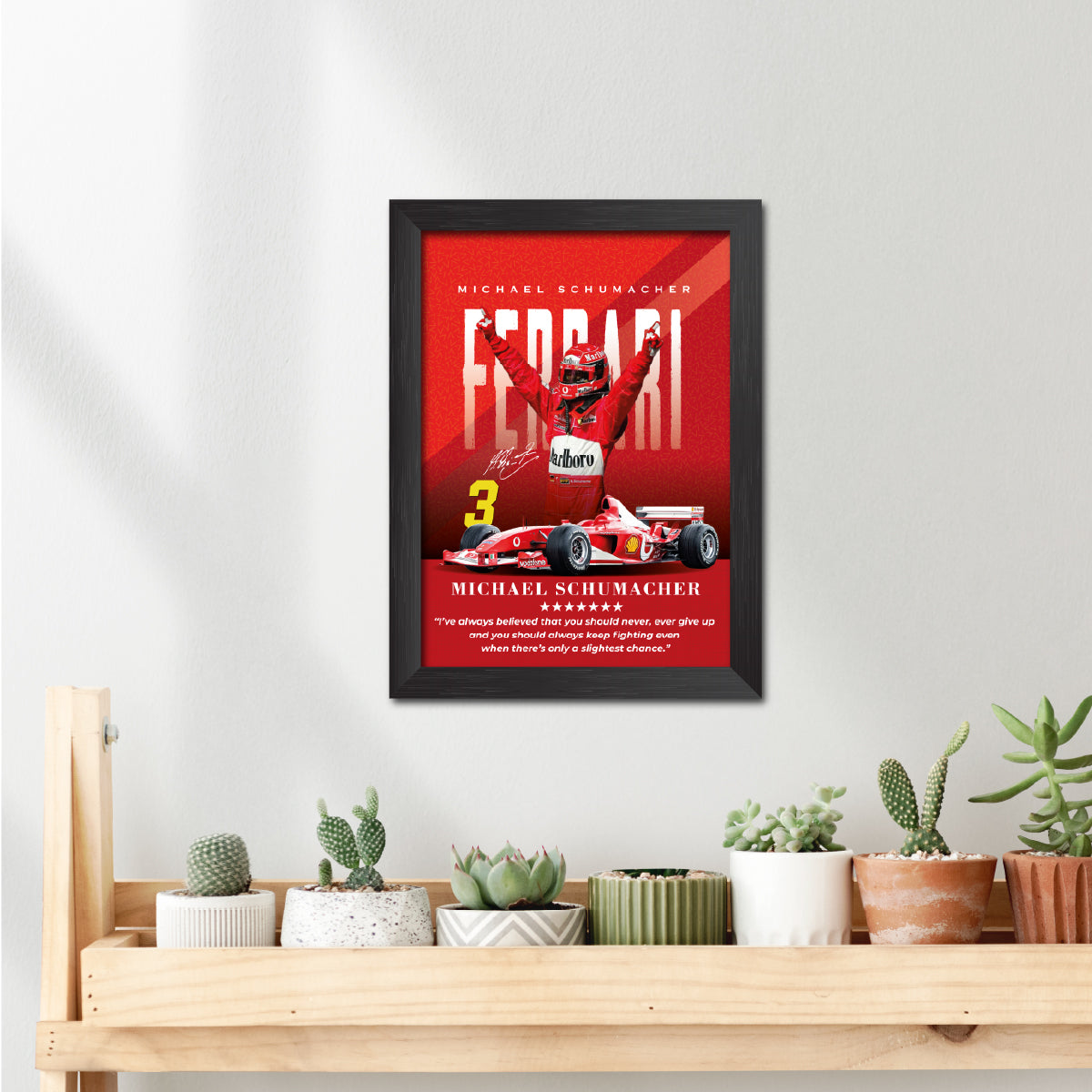 Michael Schumacher Quotes F1 Racing Poster Framed Painting