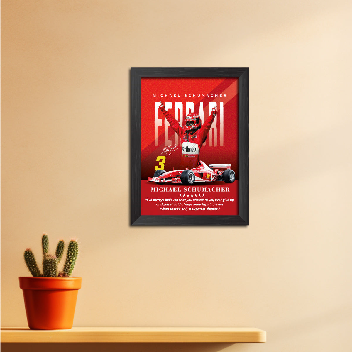 Michael Schumacher Quotes F1 Racing Poster Framed Painting