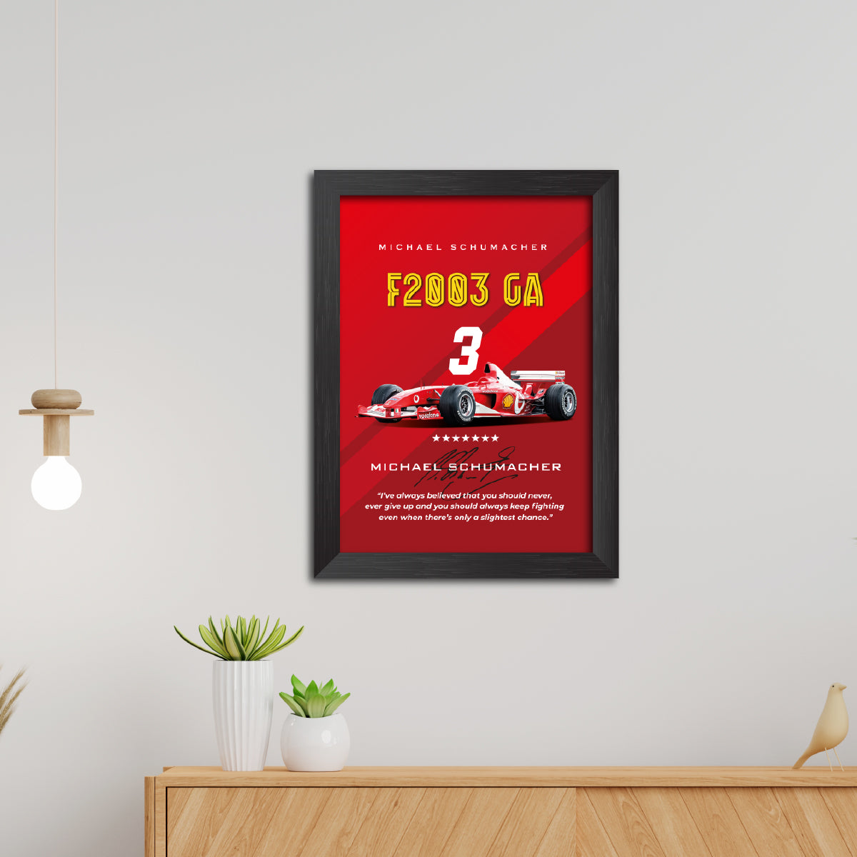 Michael Schumacher F1 Racing Car F2003 GA Poster Framed Painting