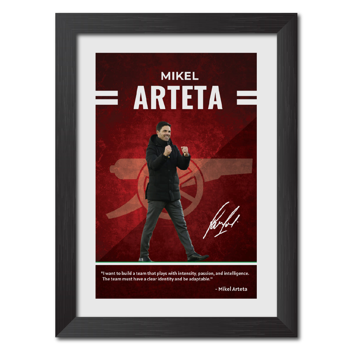 Mikel Arteta Quotes Arsenal Football Club Poster Framed Painting