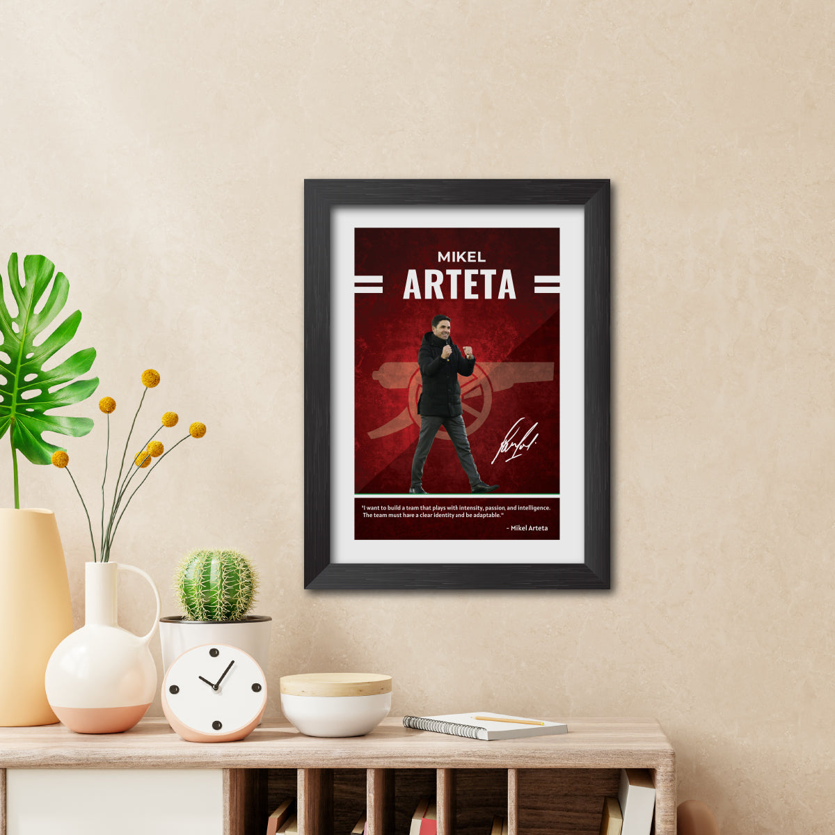 Mikel Arteta Quotes Arsenal Football Club Poster Framed Painting