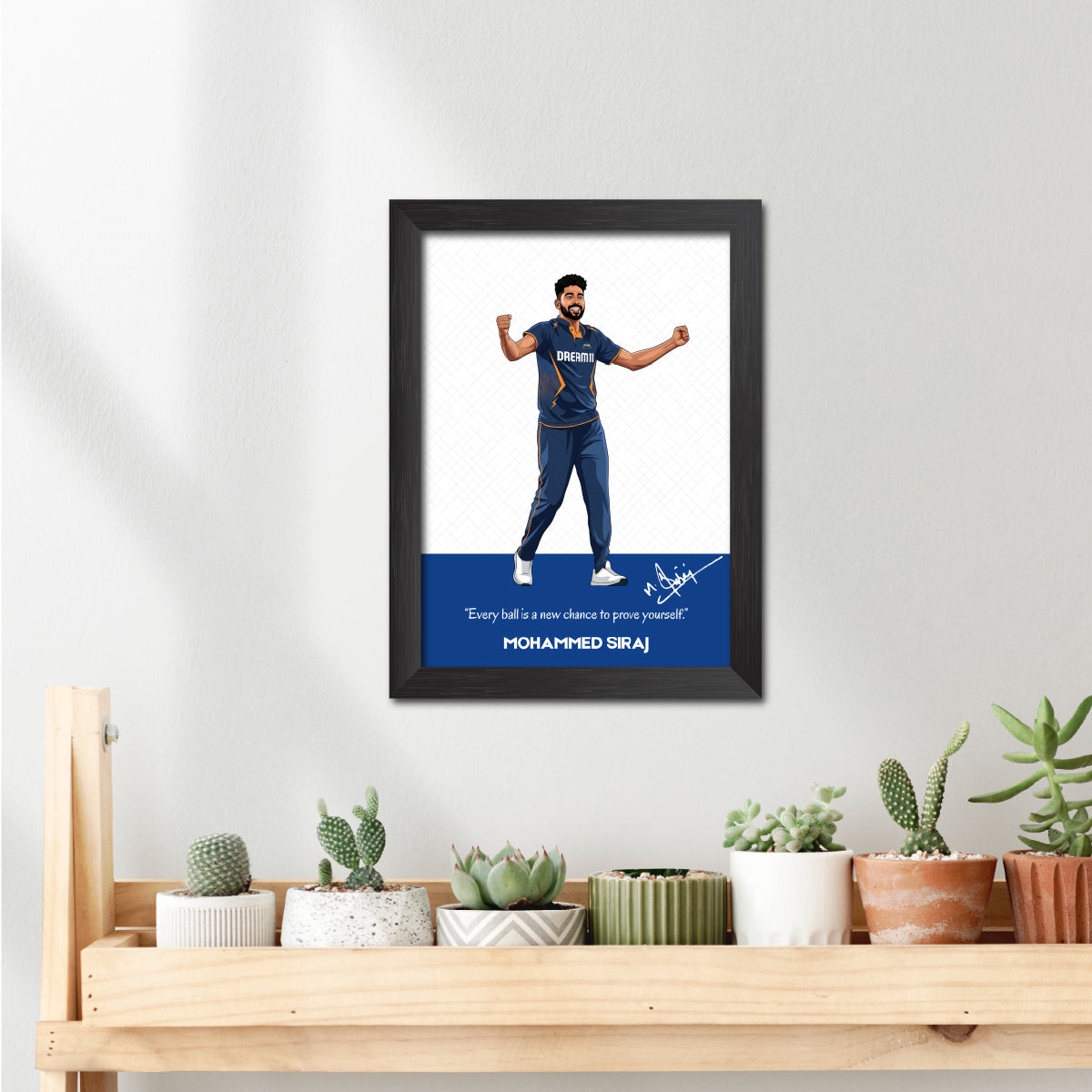 Mohammed Siraj Gujrat T20 Cricket Team Poster Framed Painting