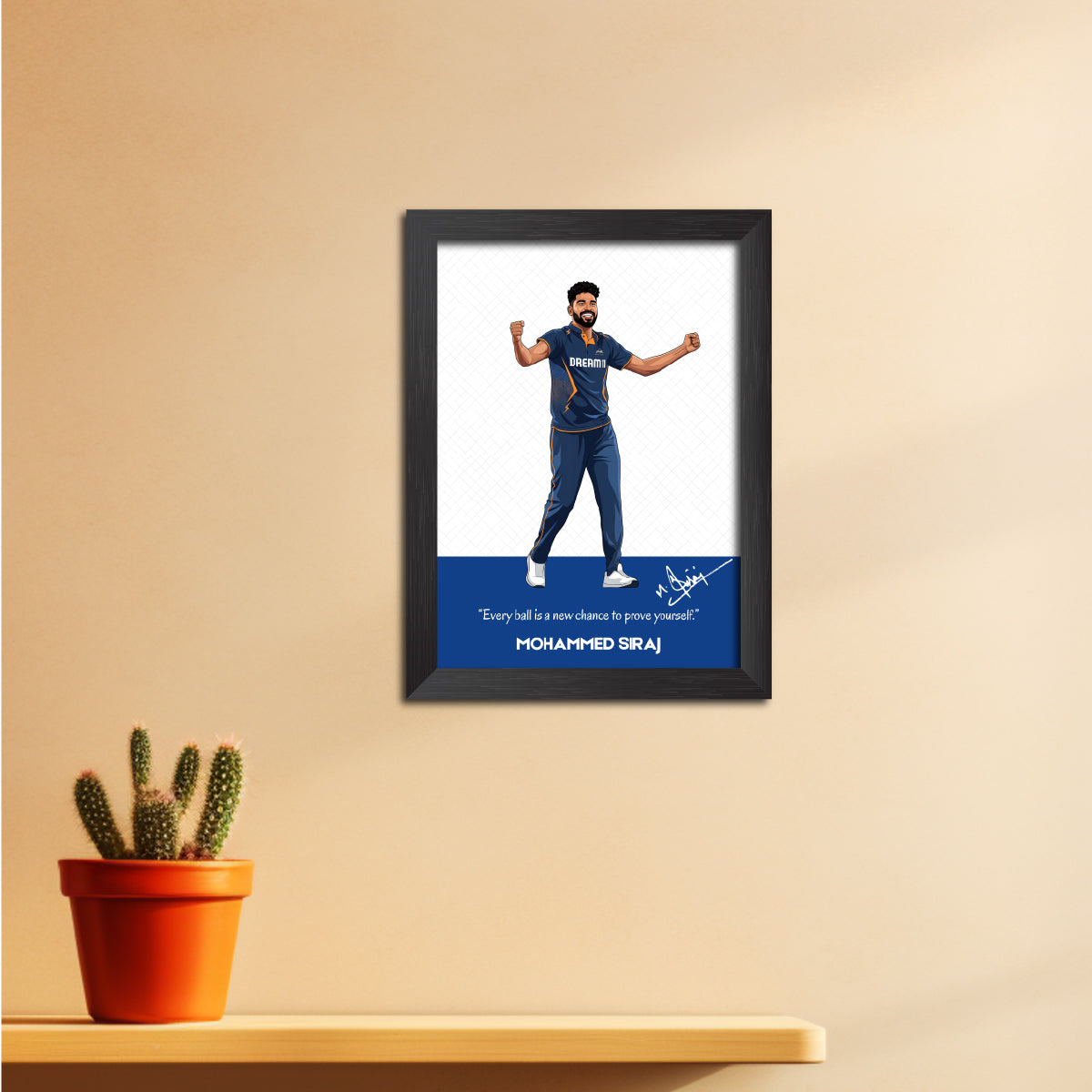 Mohammed Siraj Gujrat T20 Cricket Team Poster Framed Painting
