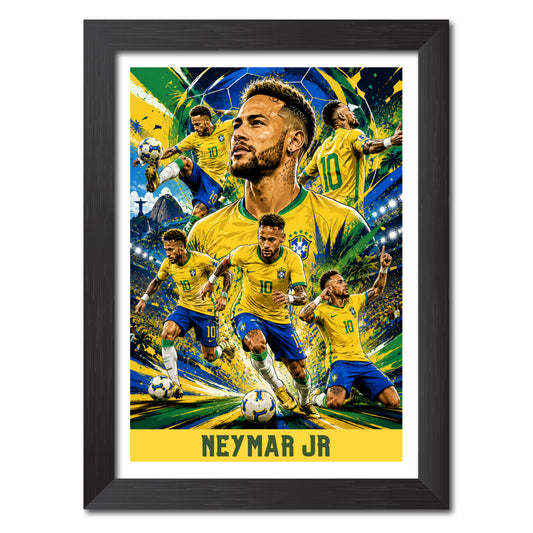 Neymar Jr Brazil Football Poster Worldcup Themed Photo Frame Painting