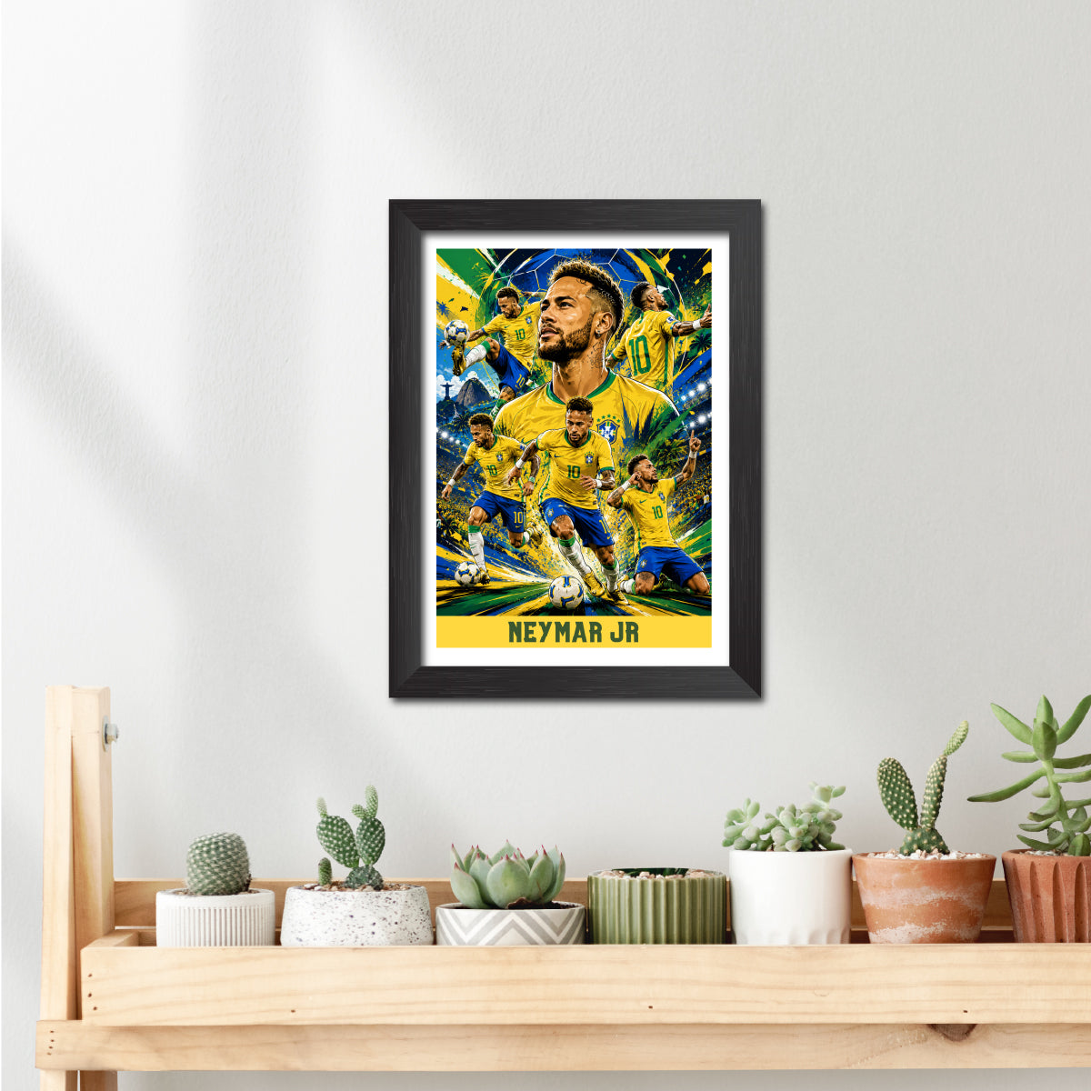 Neymar Jr Brazil Football Poster Worldcup Themed Photo Frame Painting