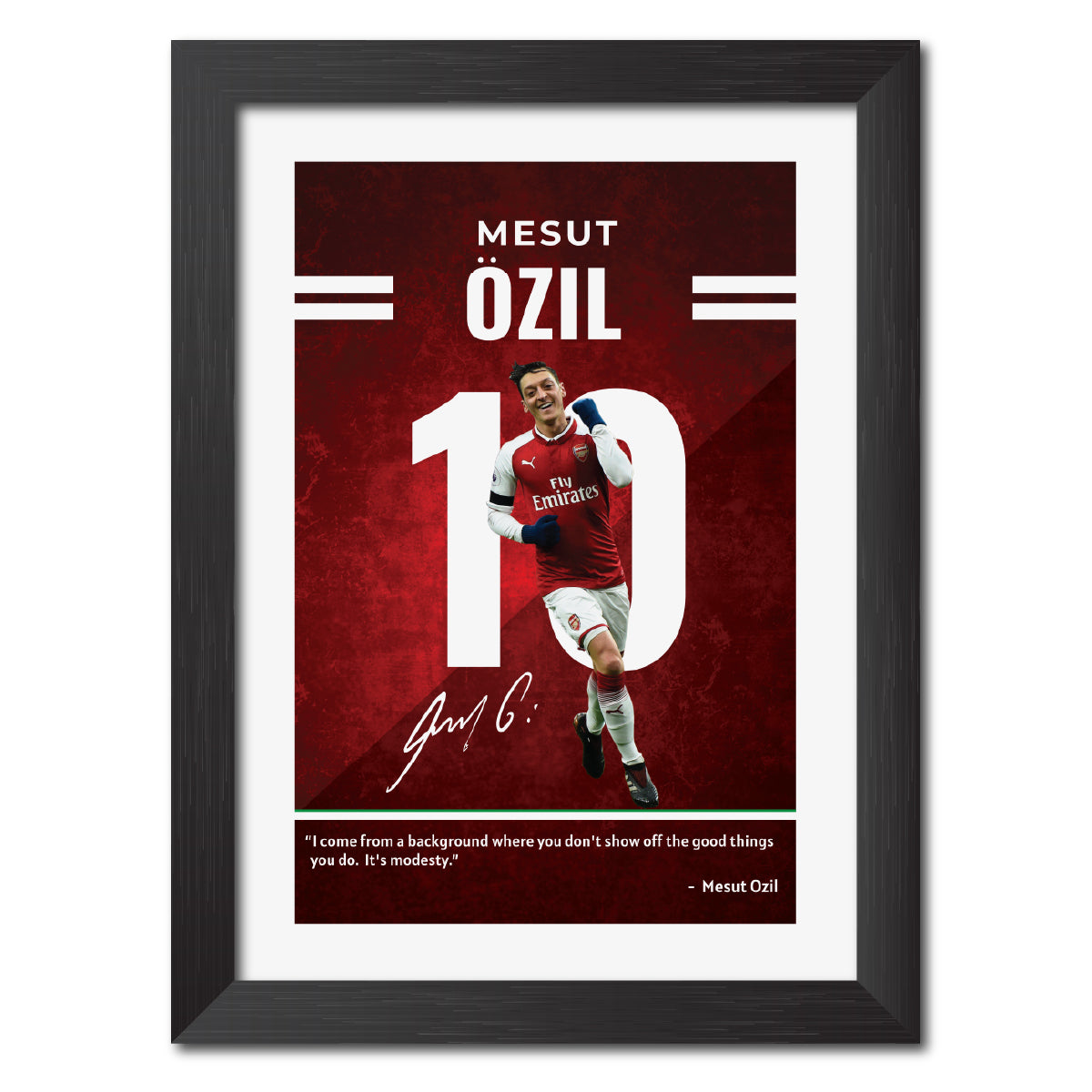 Mesut Ozil  Quotes Arsenal Football Club Poster Framed Painting