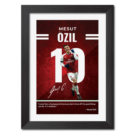 Mesut Ozil  Quotes Arsenal Football Club Poster Framed Painting