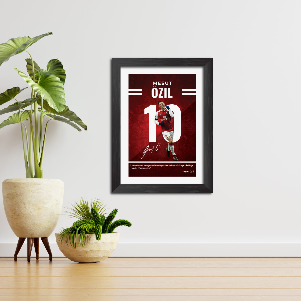 Mesut Ozil  Quotes Arsenal Football Club Poster Framed Painting