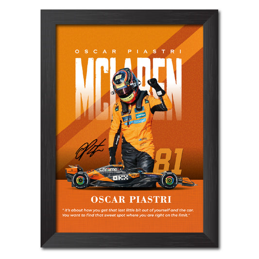 Oscar Piastri Quotes F1 Racing Poster Framed Painting