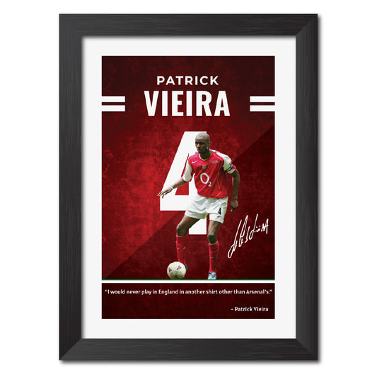Patrick Vieira Quotes Arsenal Football Club Poster Framed Painting