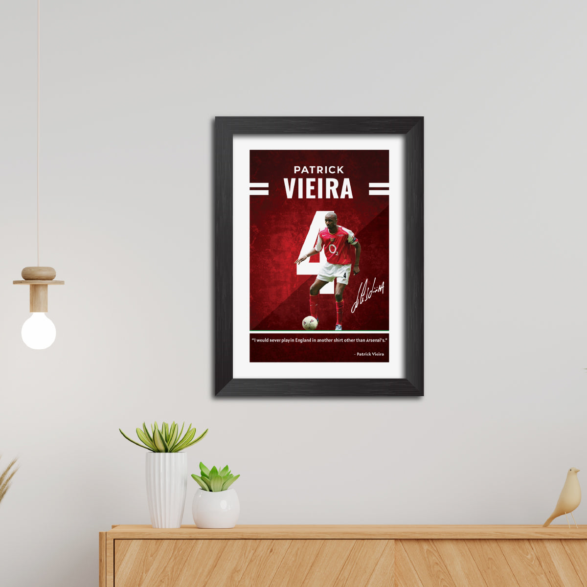 Patrick Vieira Quotes Arsenal Football Club Poster Framed Painting