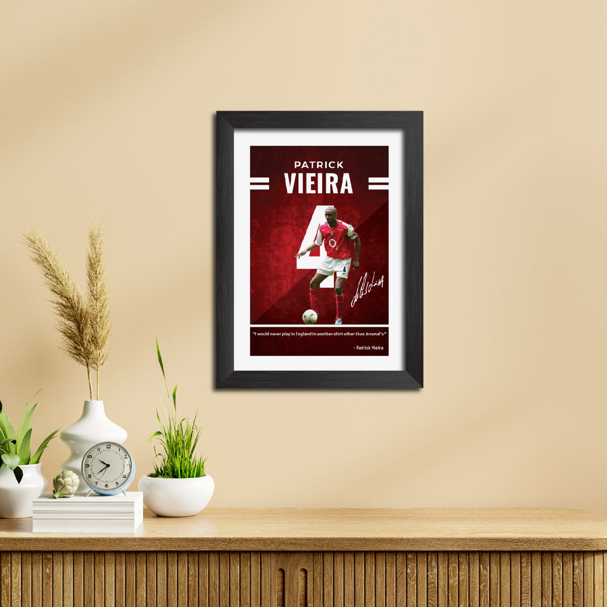 Patrick Vieira Quotes Arsenal Football Club Poster Framed Painting
