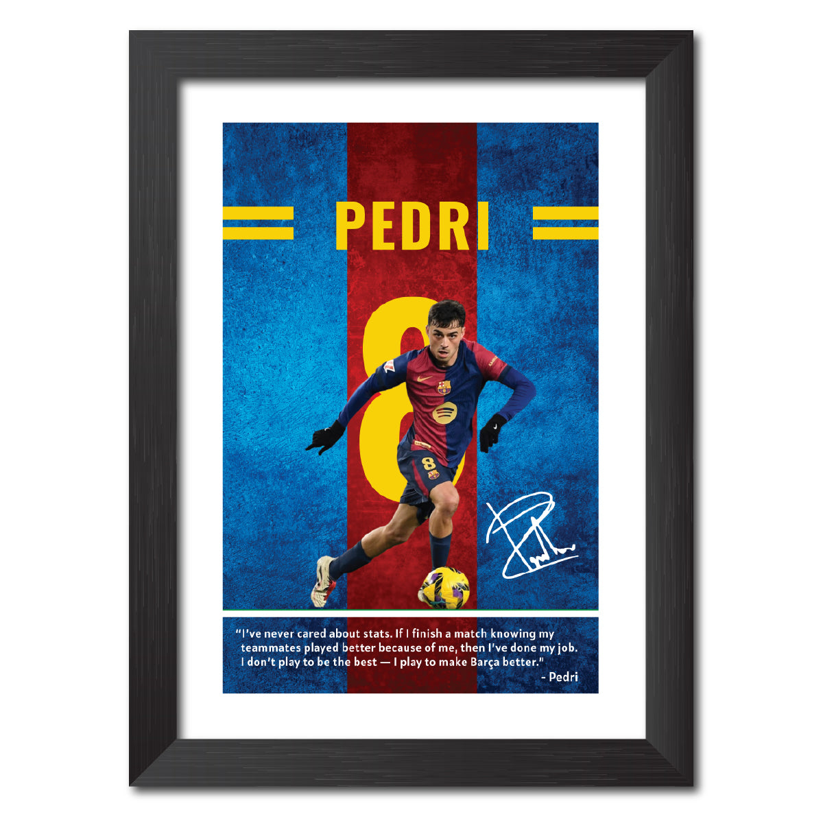 Pedri Quotes Barcelona Football Poster Framed Painting