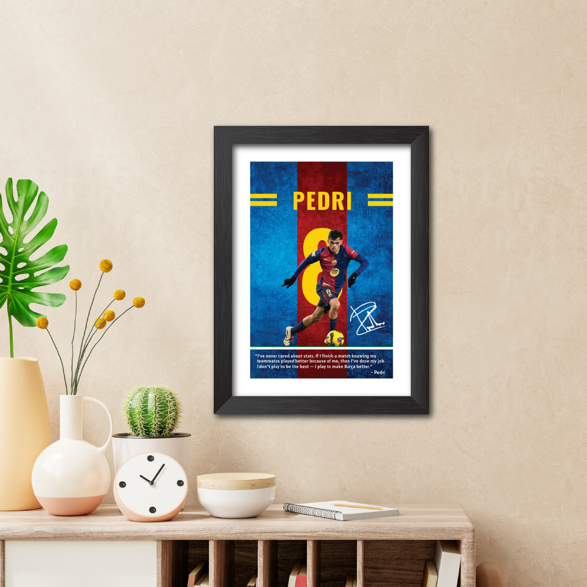 Pedri Quotes Barcelona Football Poster Framed Painting