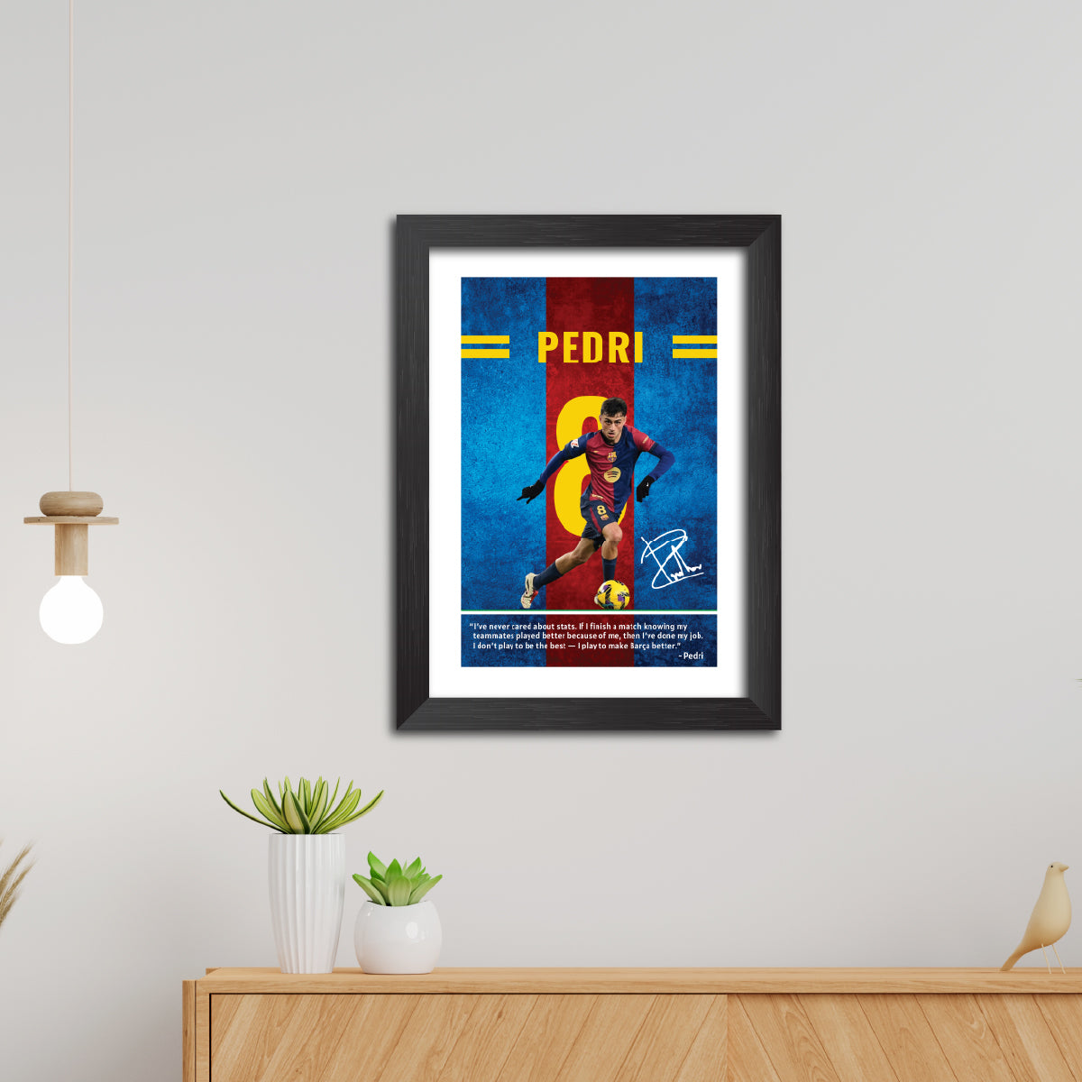 Pedri Quotes Barcelona Football Poster Framed Painting