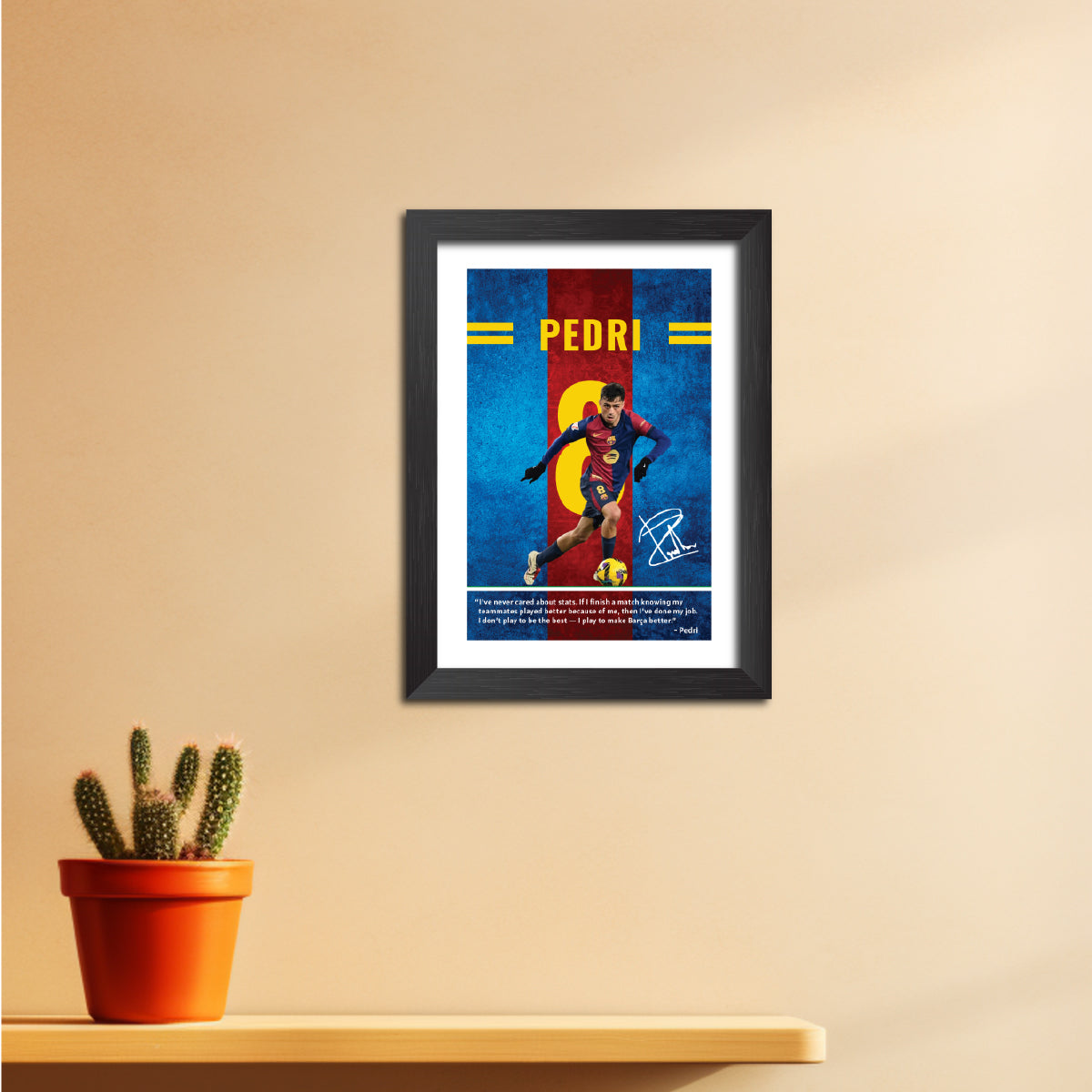 Pedri Quotes Barcelona Football Poster Framed Painting
