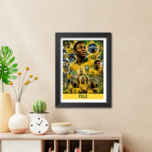 Pele Brazil Football Poster Worldcup Themed Photo Frame Painting