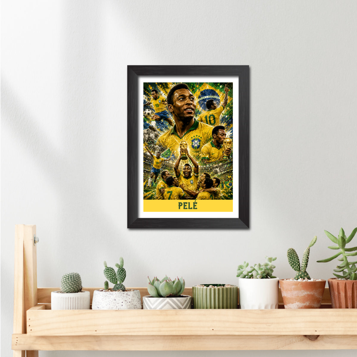 Pele Brazil Football Poster Worldcup Themed Photo Frame Painting