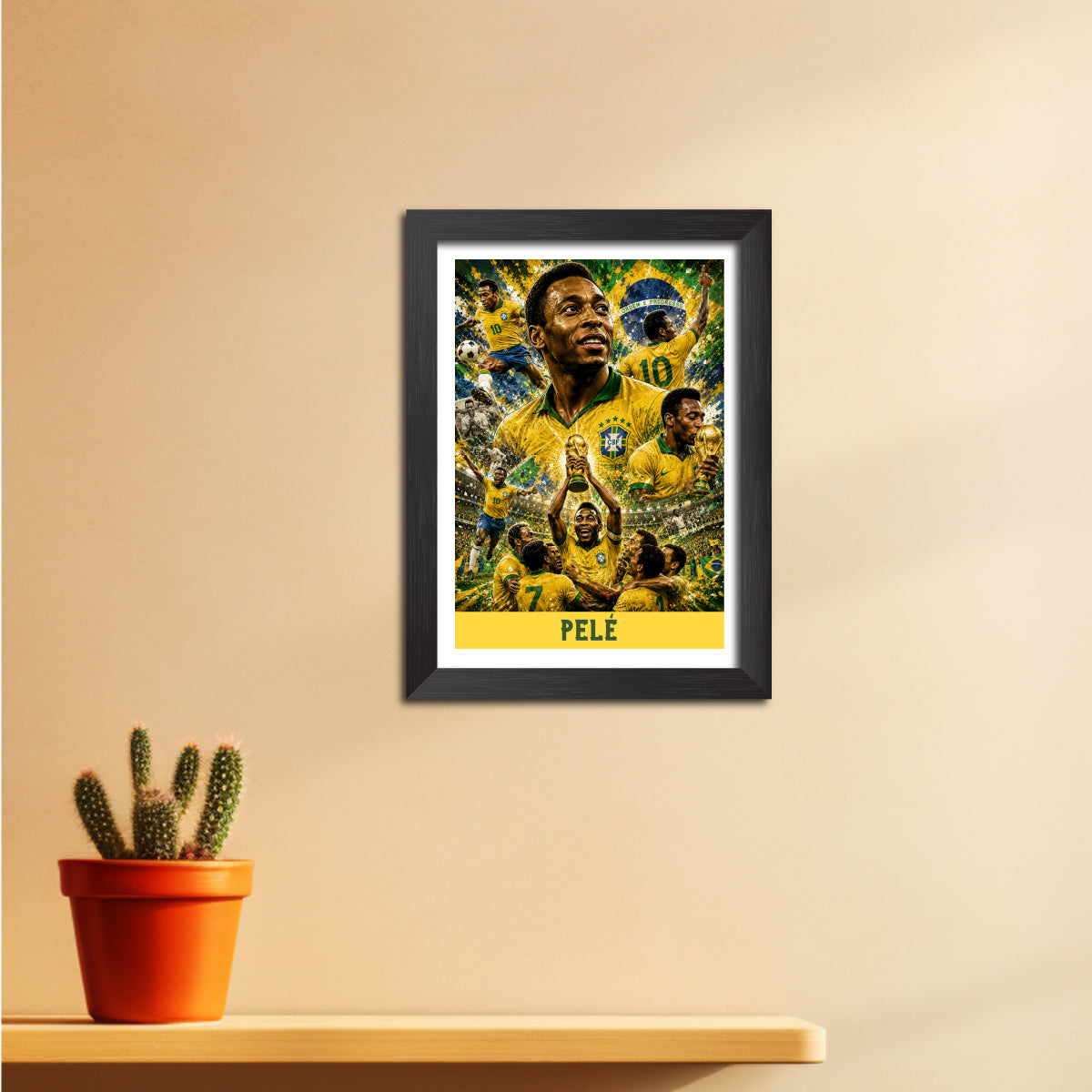 Pele Brazil Football Poster Worldcup Themed Photo Frame Painting