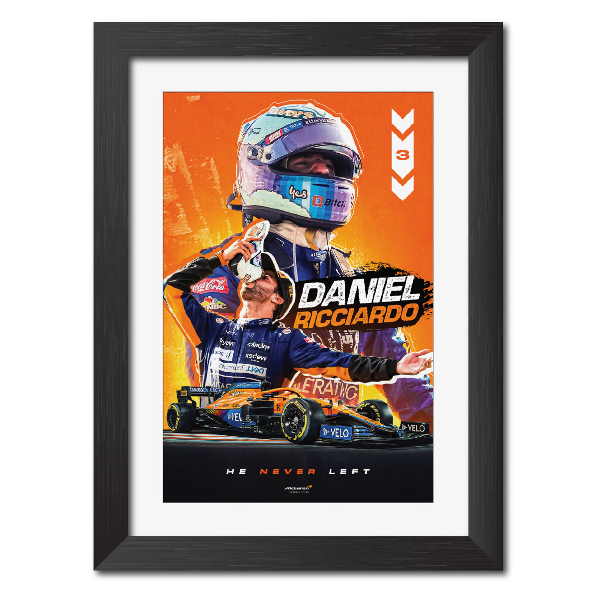 Daniel Riccardo F1 Racing Poster Framed Painting