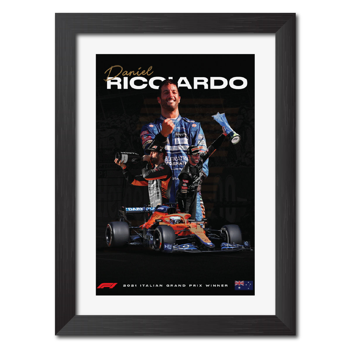Daniel Riccardo F1 Racing Poster Framed Painting